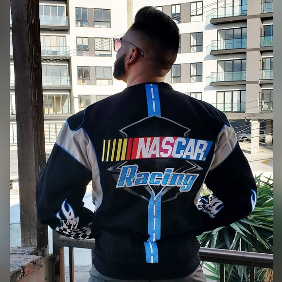 RARE VINTAGE Nascar JH Design Embroidered Twill Racing Jacket - Picture 2 of 16